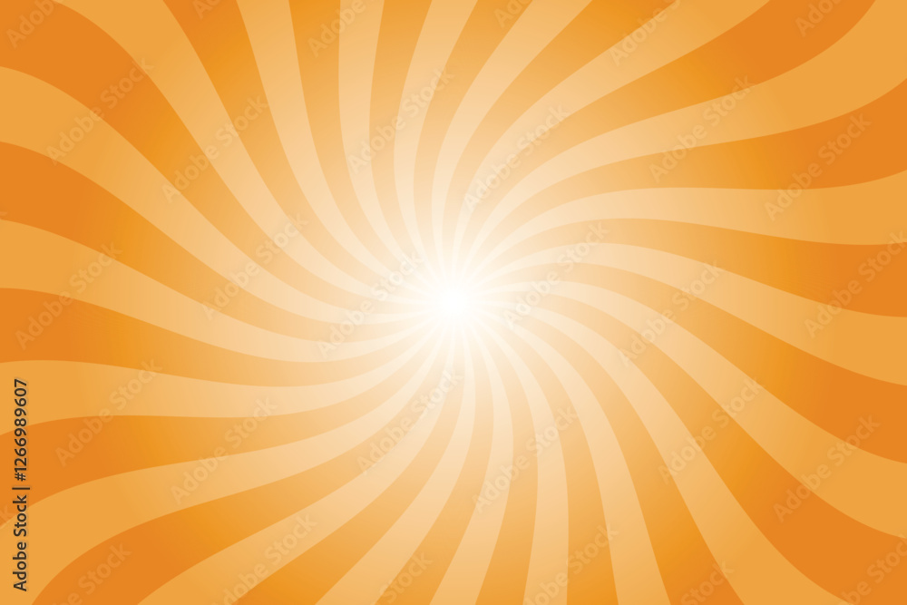 Poster abstract orange background with rays retro starburst rays. glossy orange sunburst background vector 