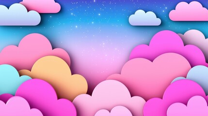Abstract Pink Clouds Background Dreamy Sky Digital Art Soft Gradient Aerial View Imaginative Concept
