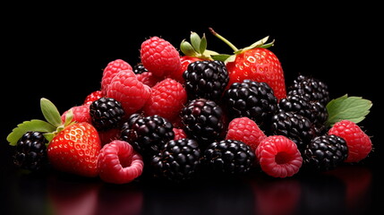 Fresh berry closeup in studio