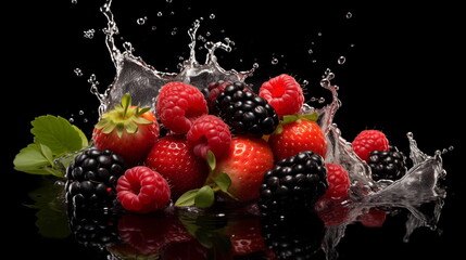 Fresh berry closeup in studio