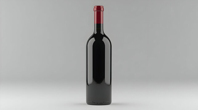 Red wine bottle, studio shot,  isolated background, drink
