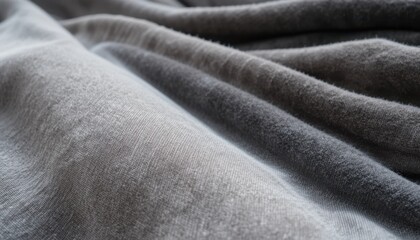 Soft gray fabric texture with smooth and wavy surface