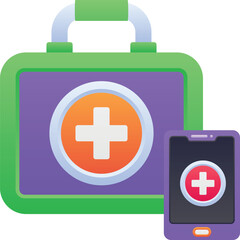 Obraz premium Gradient color illustration for Emergency kit bag