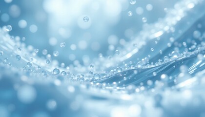 Ethereal blue water droplets in motion capturing tranquil fluid dynamics