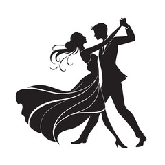 A couple dancing silhouette vector