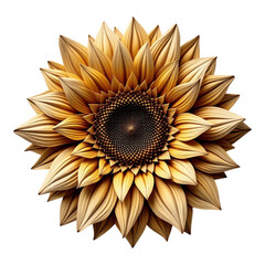 Fototapeta premium Detailed Wooden Sunflower Carving for Decoration
