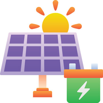 recommend clip art: Gradient color illustration for Solar panel battery
