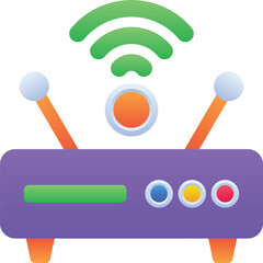 Gradient color illustration for Wifi router device