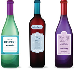 Wine Bottles with Elegant Labels Showcase Grand Reserve Wines