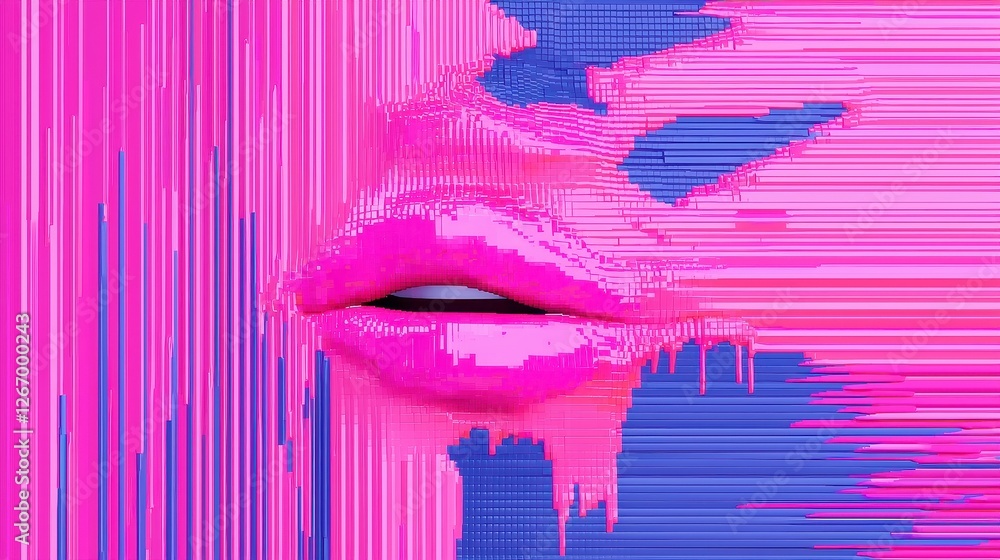 Poster vibrant pixel brushwork, a dynamic interplay of colors and shapes, creating a unique visual rhythm, 