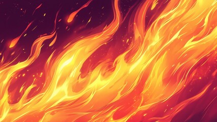 Dynamic cartoon-style fire effect abstract background graphic design bold yellow flames vivid imagery