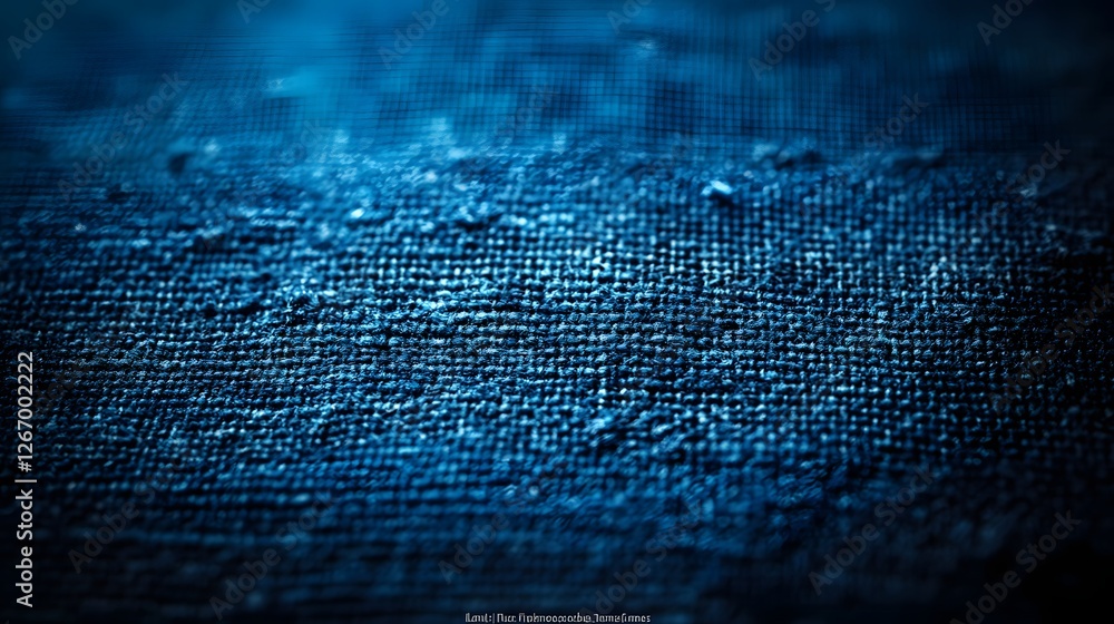 Poster a captivating close-up shot revealing intricate details of a dark blue fabric's texture. the macro p