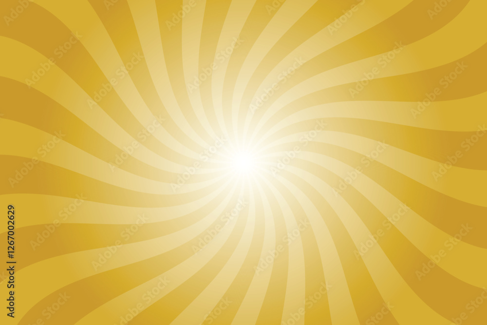 Poster Abstract orange background with rays retro starburst rays. Ochre orange sunburst background vector illustration pattern beam rays. Spiral radial striped backdrop. Vector illustration.