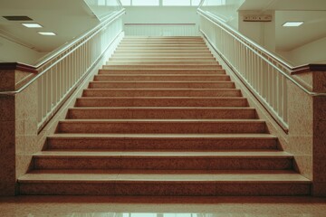 Fototapeta premium Marble Stairs Ascent Empty stairway leads to a bright destination, career
