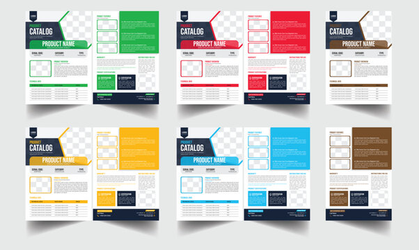 Technical Data Sheet layout template. Product Catalogue & modern a4 product catalog design template, Minimalist product brochure template design, A4 flyer, corporate flyer, business flyer, catalog