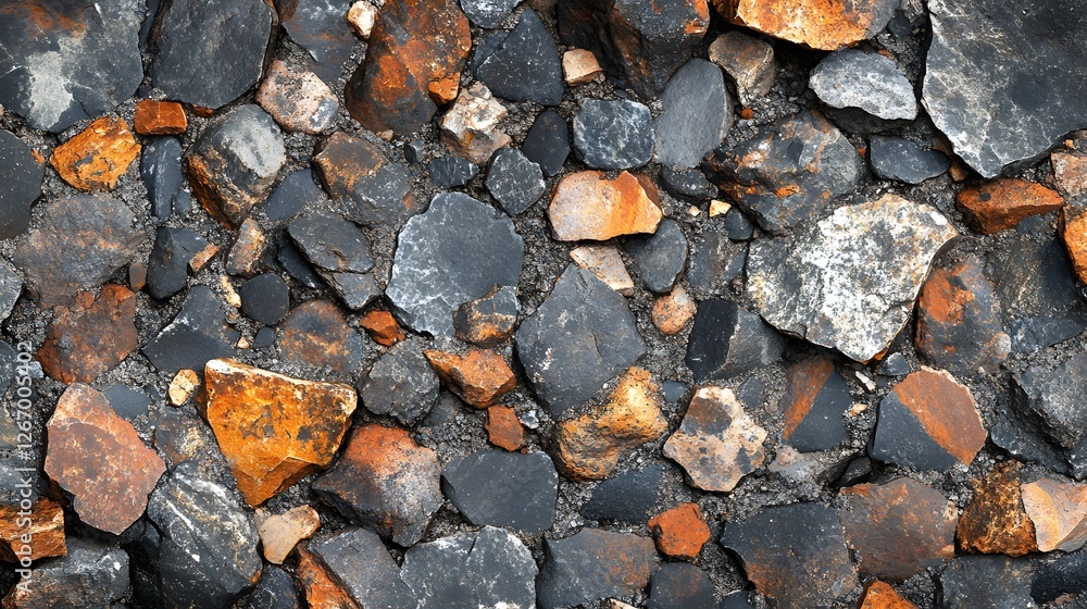 Aufkleber detailed image showcasing various rocks with diverse colors and textures. a captivating study in nat