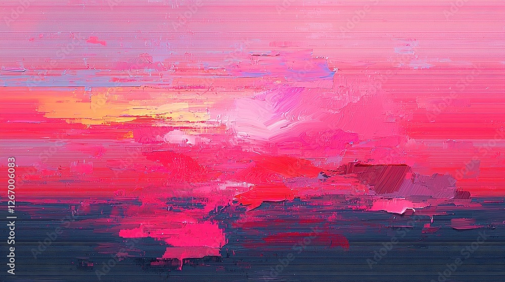 Poster pixelated canvas abstract, a vibrant artwork featuring a textured surface with dynamic colors and a 