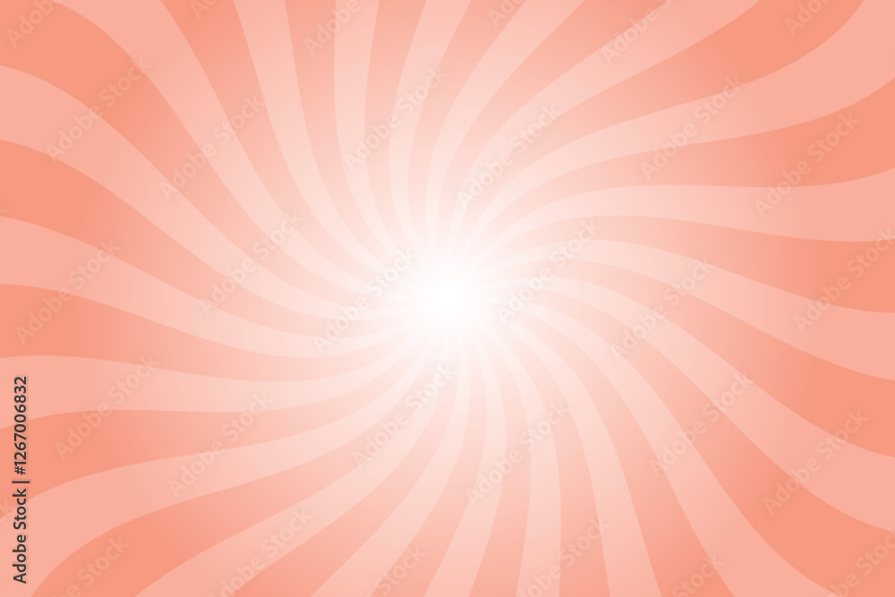 Poster Abstract orange background with rays retro starburst rays. Pink orange sunburst background vector illustration pattern beam rays. Spiral radial striped backdrop. Vector illustration.