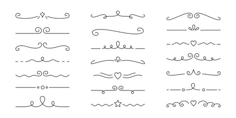 Elegant Decorative Line Dividers Collection with Editable Stroke