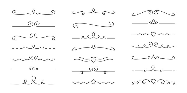 Elegant Decorative Line Dividers Collection with Editable Stroke