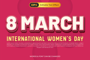 8 March International Women's Day Text Effect