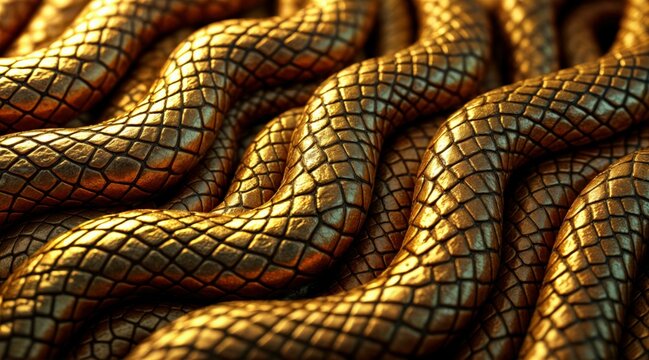 Shiny dragon scale pattern, golden metallic armor texture, overlapping bronze scales with realistic highlights and shadows, fantasy creature skin, detailed medieval design, shimmering surface.