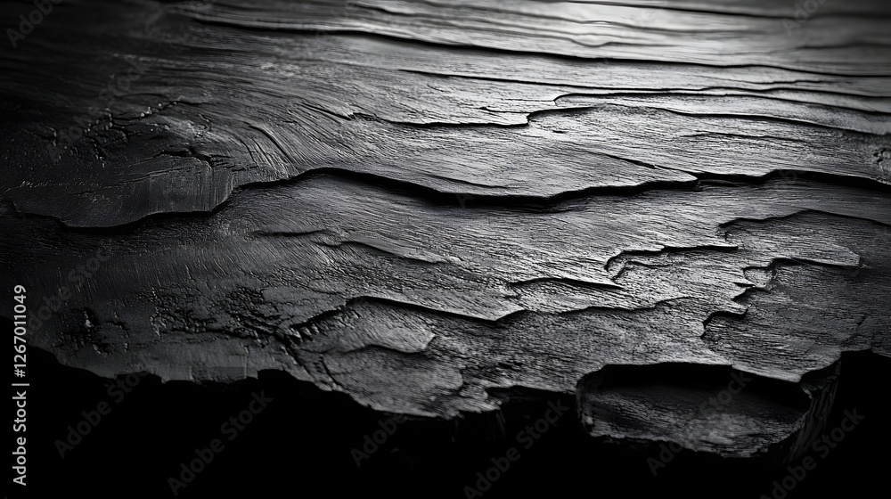 Poster close-up view of a dark, textured slate surface. the image showcases the intricate details and patte