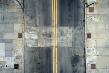 Symmetrical urban concrete wall with weathered texture. AI image