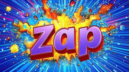 Explosive zap effect graphic design, vibrant background
