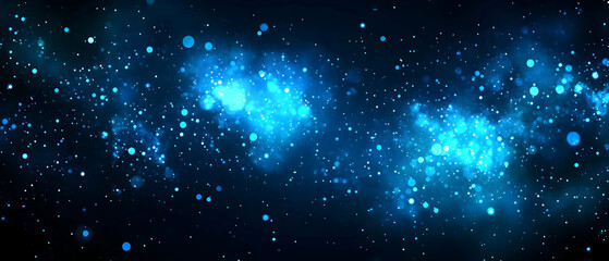 Fototapeta premium Blue nebula cosmic space background