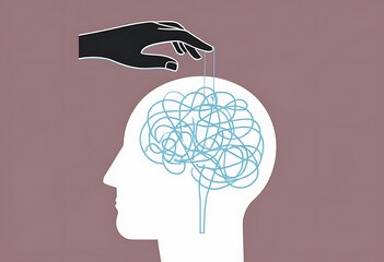 Mental health and psychotherapy concept illustration