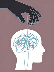 Mental health and psychotherapy concept illustration