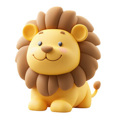 Fototapeta premium A cute, cartoonish 3D model of a lion cub.