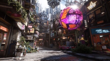 Cyberpunk Alleyway: A Futuristic Cityscape