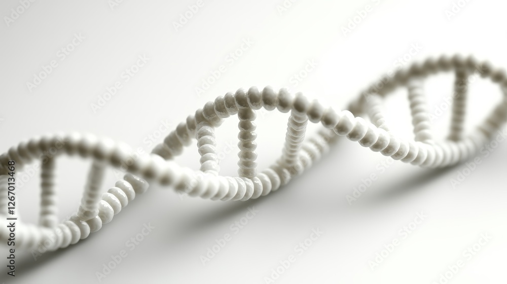 Poster close up of a detailed dna model with a white background showcasing its structure and double helix d