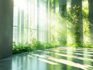 Contemporary Skyscraper with Plants Covering the Exterior, Modern Sustainable Architecture Featuring Vertical Gardens and Lush Greenery for Eco-Friendly Urban Living