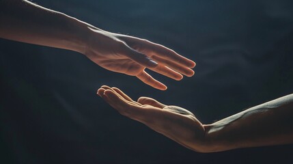 Two hands are touching each other