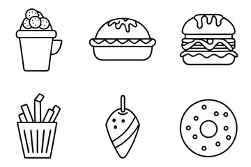 Unhealthy meal impacts your overall well-being line art
