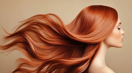 Fototapeta premium Flowing Silky Red Waves Against a Soft Neutral Backdrop
