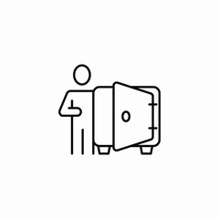 lock safebox icon sign vector