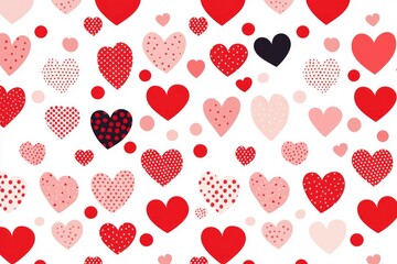 Love heart shapes in pattern for Valentine's celebration for decorations