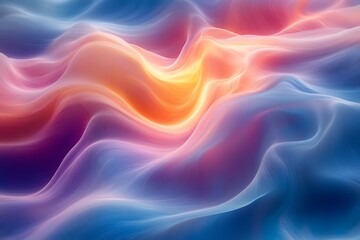 Obraz premium Abstract flowing waves of vibrant colors create a serene and dynamic visual experience