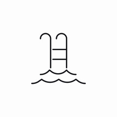 pool ladder icon sign vector