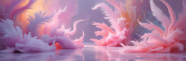 Obraz premium Colourful Abstract Feathers Background 