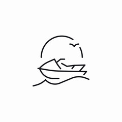 speedboat drive icon sign vector