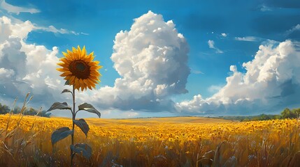 Golden Sunflower Field in Kansas