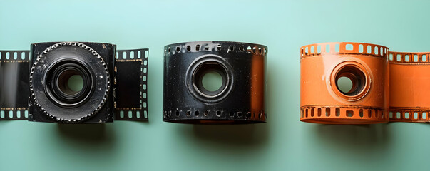 Film rolls, photography, nostalgia, background