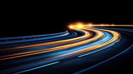 Fototapeta premium Long exposure dynamic light trails creating abstract speed streaks in various colors and patterns