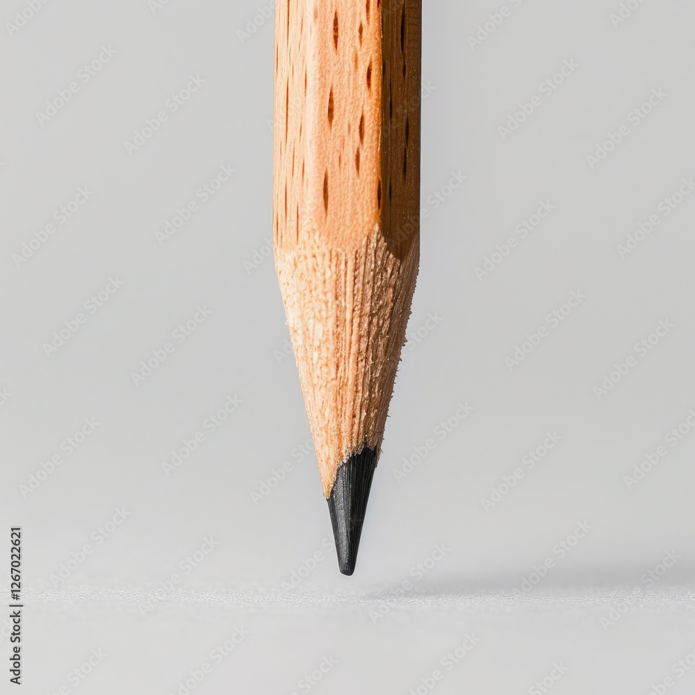 Poster close-up pencil point: a macro photograph of a sharpened pencil point, showcasing the intricate text