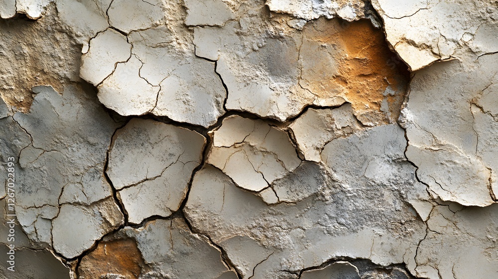 Poster close-up view of cracked and peeling paint, showing texture and age. abstract image. macro detail. l